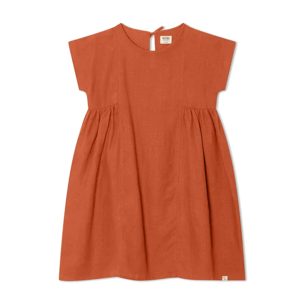 Robe en lin enfant manches courtes oversize "Boxy Dress" - Matona
