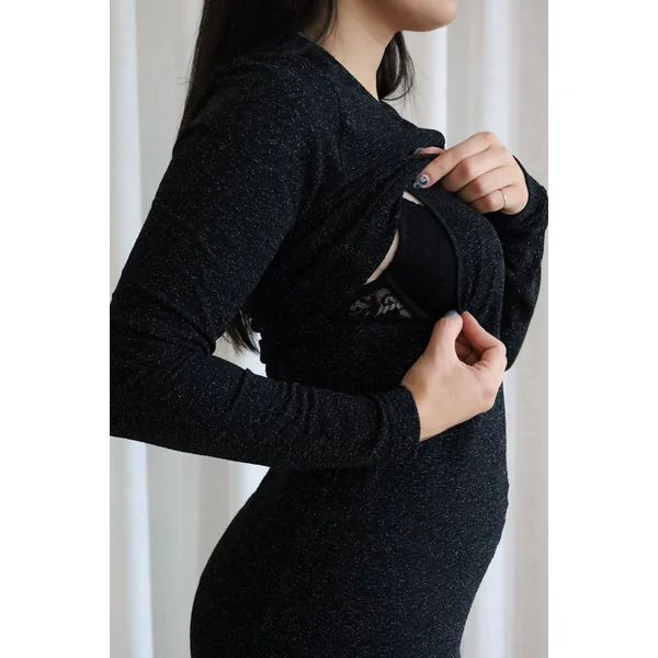 Robe FIRST KISS avec noeud - noir brillant