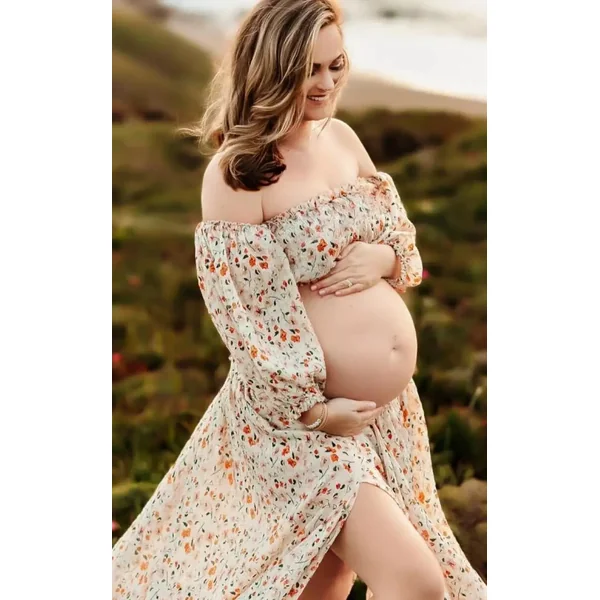 Robe Grossesse Cérémonie 2 Pièces en Soie