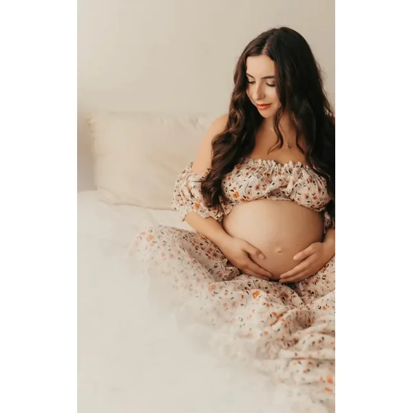 Robe Grossesse Cérémonie 2 Pièces en Soie