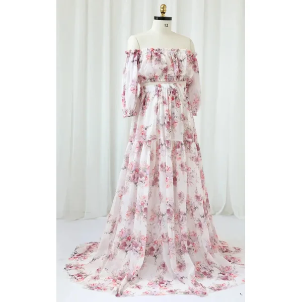 Robe Grossesse Cérémonie 2 Pièces en Soie
