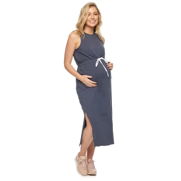 Robe Grossesse Grise Fendue
