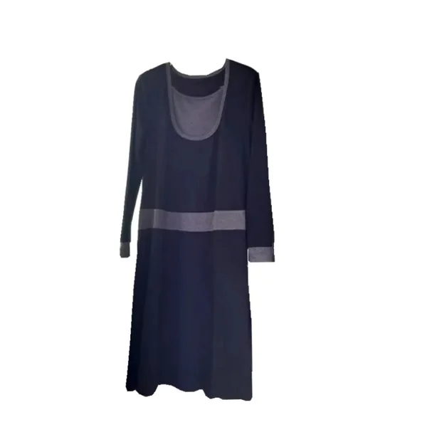 Robe Grossesse Habillée à Manche Longue Noire Et Grise