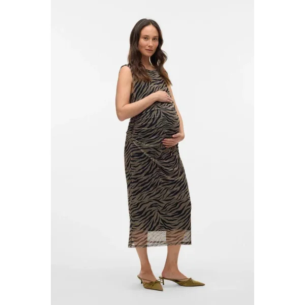 Robe Grossesse Lara Zebra - Kaki