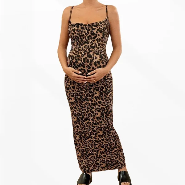 Robe Grossesse Léopard Bretelles Fines