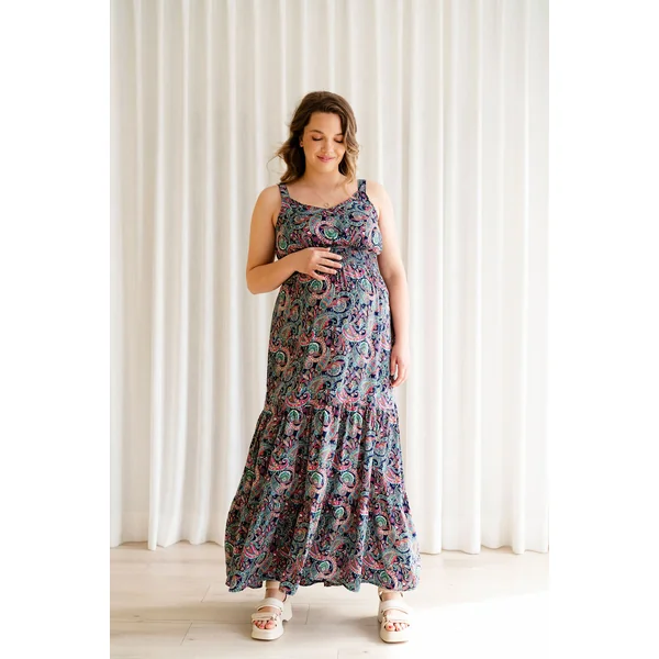 Robe longue ASTRID - coraux tropicaux