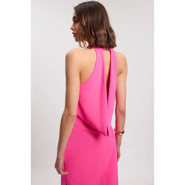 Robe Longue Dos Nu À Encolure Américaine Coupe Ajustée Douce