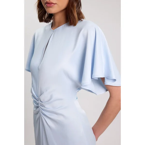 Robe Longue En Crêpe Satiné De Viscose Tissé