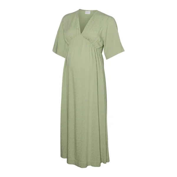 Robe longue grossesse vert sauge – Élégance estivale
