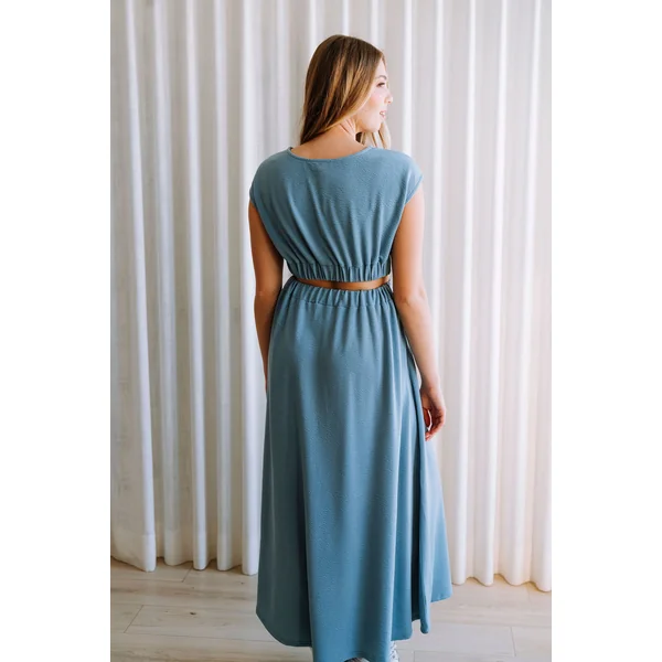 Robe longue JULIET - bleu niagara