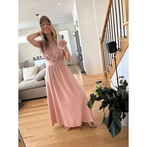 Robe longue JULIET - rose nordique