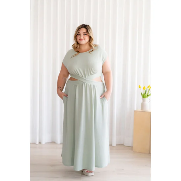Robe longue JULIET - vert californien