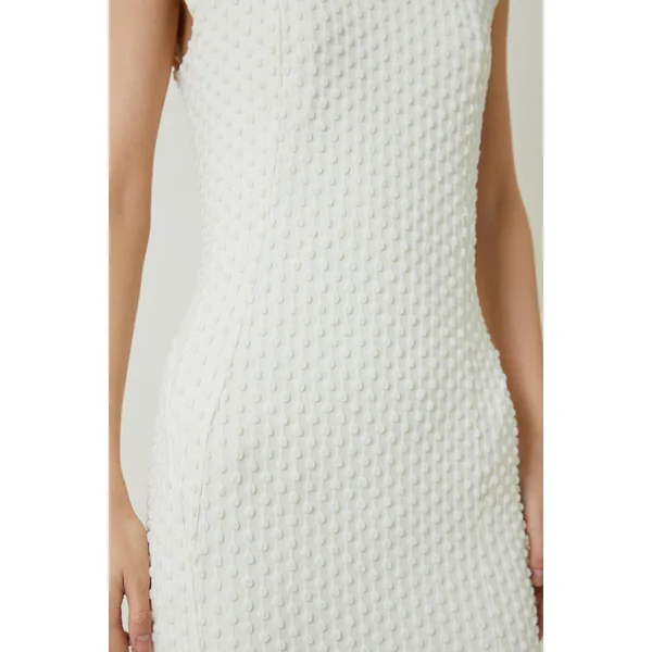 Robe longue maxi à ourlet dramatique en jersey texturé