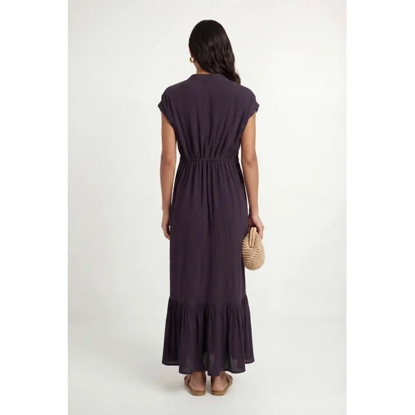 Robe Longue Sans Col En Gaze De Coton