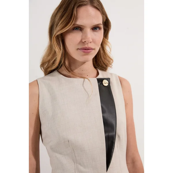 Robe maxi ajustée en marl avec embouts contrastés et jupe pleine
