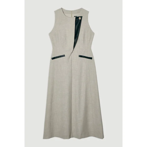 Robe maxi ajustée en marl avec embouts contrastés et jupe pleine