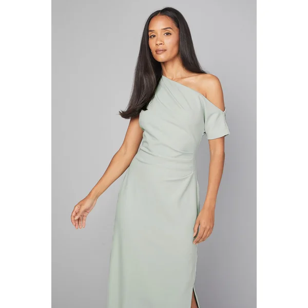 Robe Maxi Asymétrique en Jersey Crêpe