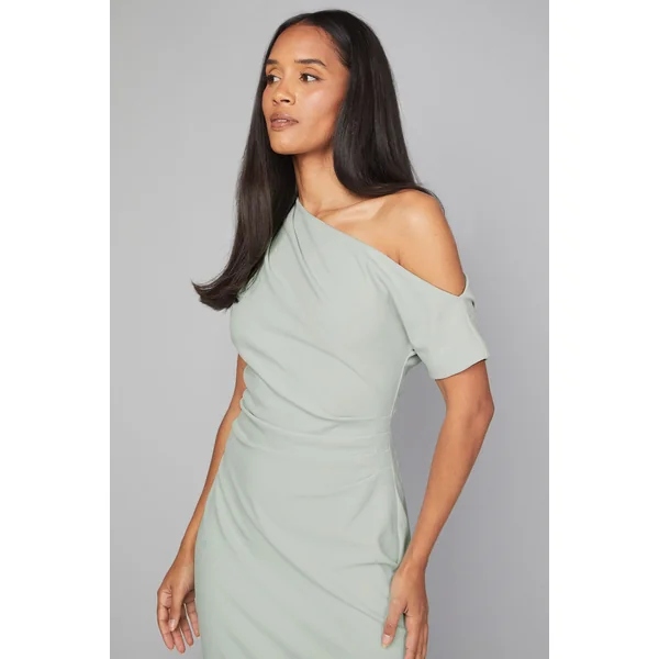 Robe Maxi Asymétrique en Jersey Crêpe