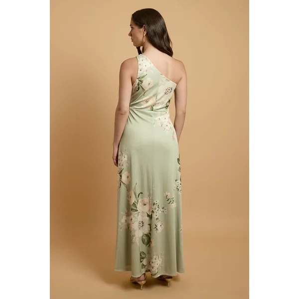 Robe Maxi Bandeau En Jersey À Imprimé Camélias Tombants