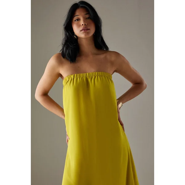 Robe Maxi Bandeau en Mousseline Yoryu avec Dos Élastiqué
