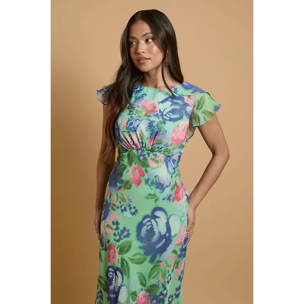 Robe Maxi Cascade À Imprimé Floral Orchidée Petite
