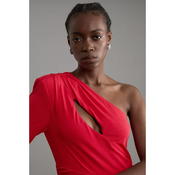 Robe maxi en jersey de viscose premium avec éléments métalliques