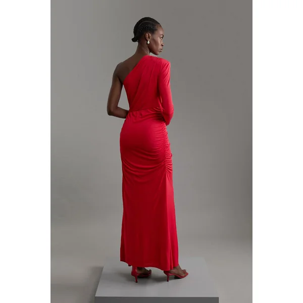 Robe maxi en jersey de viscose premium avec éléments métalliques