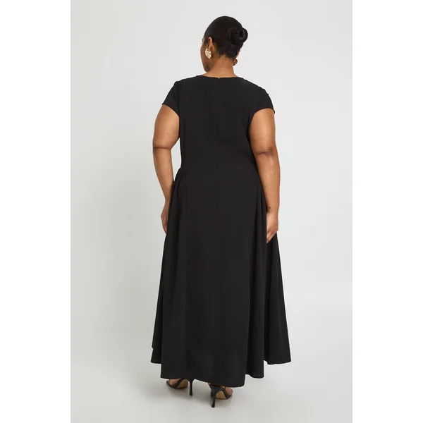 Robe Midaxi Grande Taille à Jupe Volumineuse Texturée