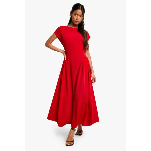 Robe midaxi à jupe volumineuse texturée