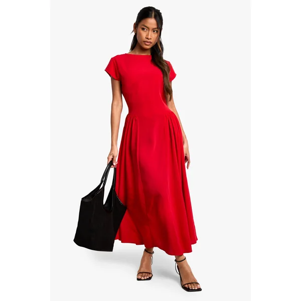 Robe midaxi à jupe volumineuse texturée