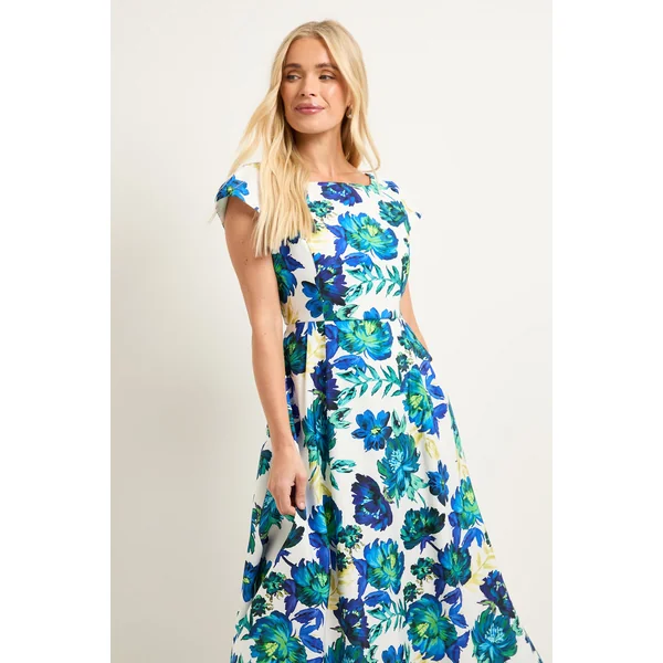 Robe Midaxi Évasée à Motif Floral Ottoman Petite