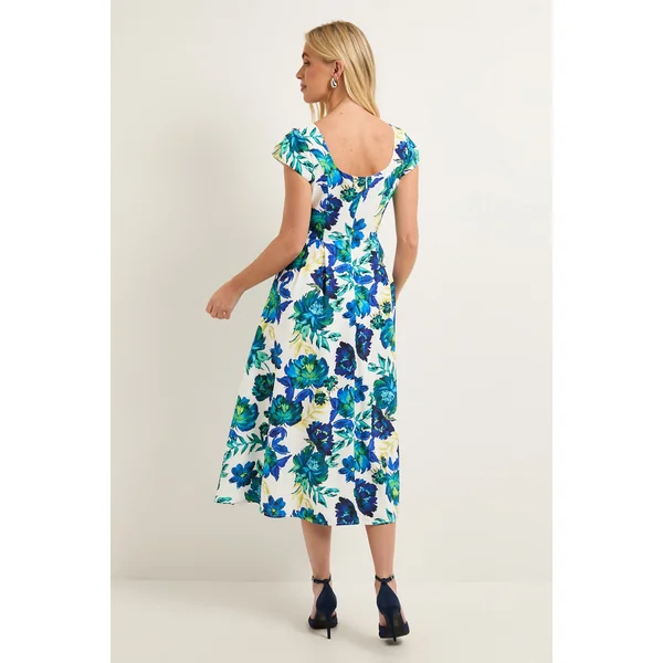 Robe Midaxi Évasée à Motif Floral Ottoman Petite