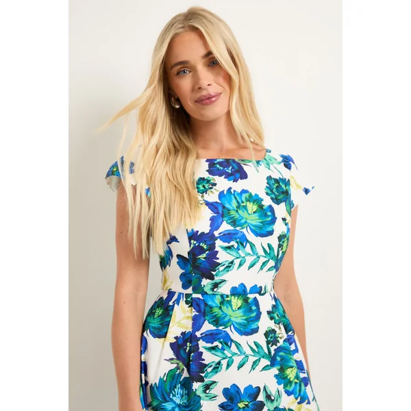 Robe Midaxi Évasée à Motif Floral Ottoman Petite