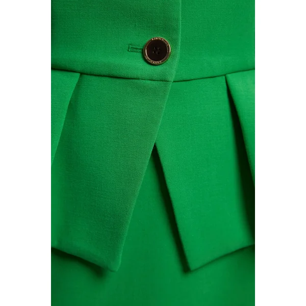 Robe Midi Ajustée À Basque En Tissu Stretch Compact