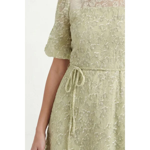 Robe Midi En Organza Floral Dévoré Petite Taille