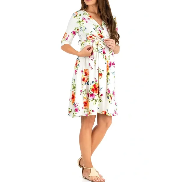 Robe Midi Grossesse Habillé Imprimé Floral