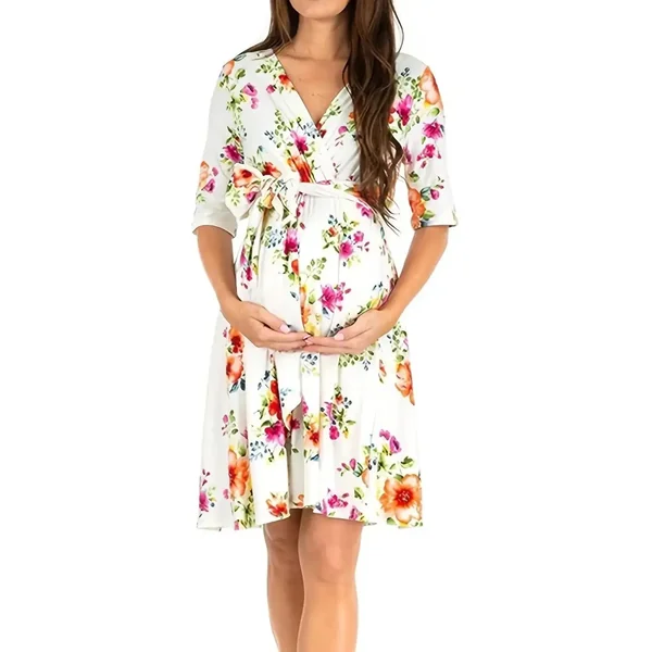 Robe Midi Grossesse Habillé Imprimé Floral