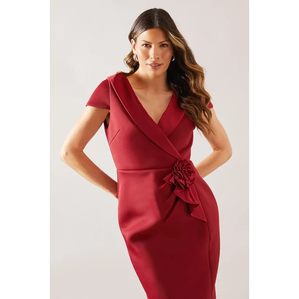 Robe Midi Scuba à Corsage pour Occasions Spéciales