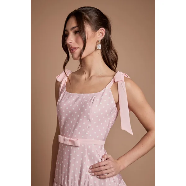 Robe Midi À Taille Basse Avec Détail Nœud