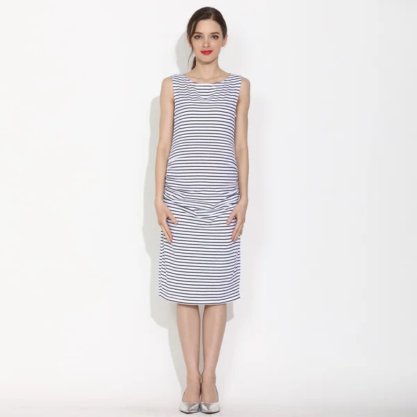 Robe mi-longue rayée en coton - Reste XL