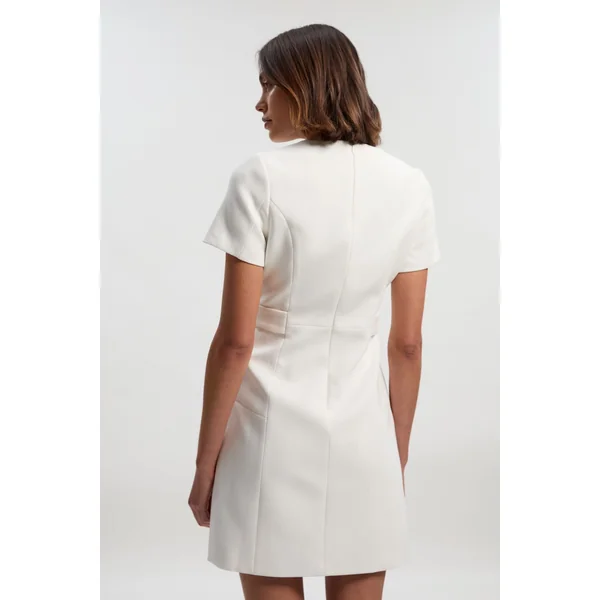 Robe Mini Ajustée Essential en Tissu Stretch Compact avec Détail Patte à la Taille