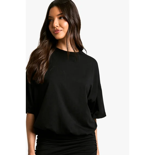 Robe mini t-shirt froncée