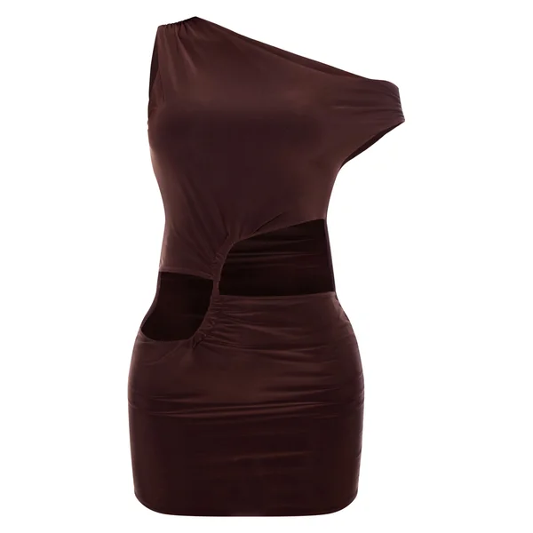 Robe Mini À Double Couche En Tissu Slinky Avec Détail Torsadé Devant