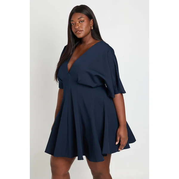Robe Patineuse Plissée Grande Taille