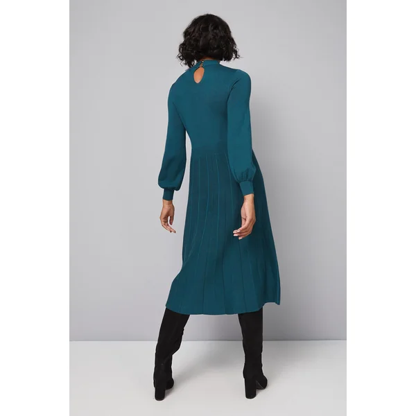Robe Plissée Petite à Col Torsadé et Découpe