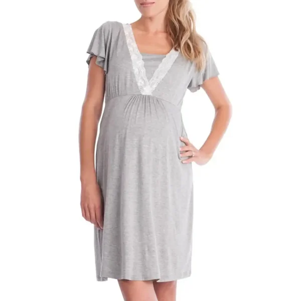 Robe Pyjama Allaitement en Dentelle