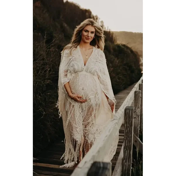 Robe Shooting Grossesse Bohème Dentelle