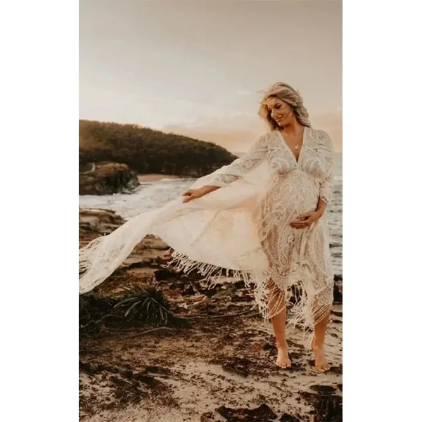 Robe Shooting Grossesse Bohème Dentelle