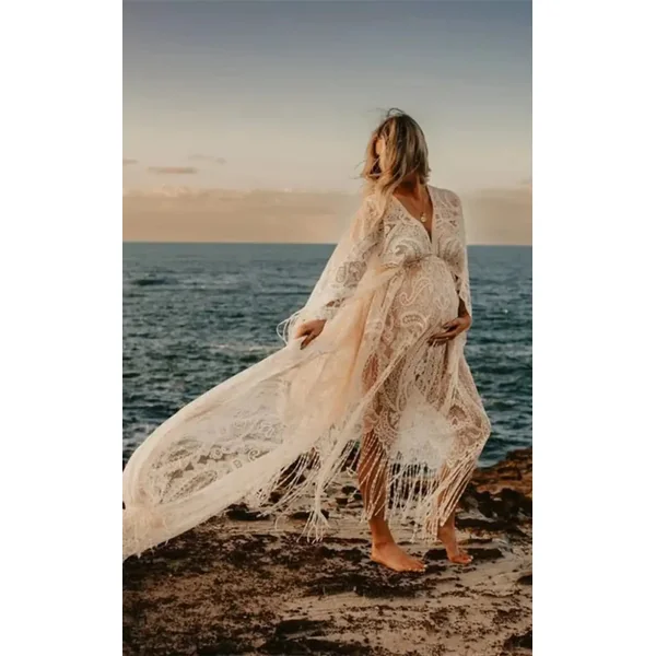 Robe Shooting Grossesse Bohème Dentelle
