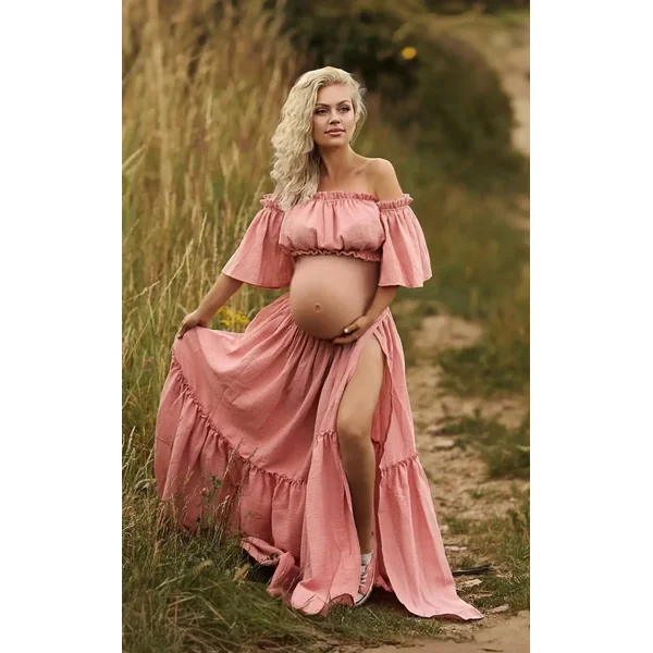 Robe Shooting Grossesse Bohème en Lin